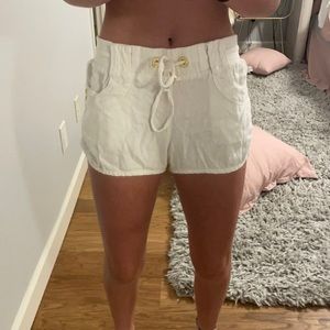 small cream shorts
